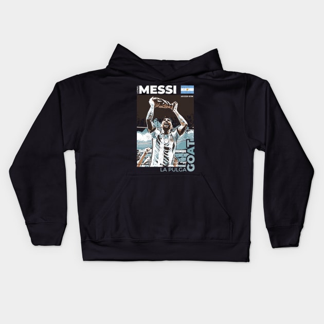 Lionel Messi - Street Art - Soccer Icons Kids Hoodie by MIST3R